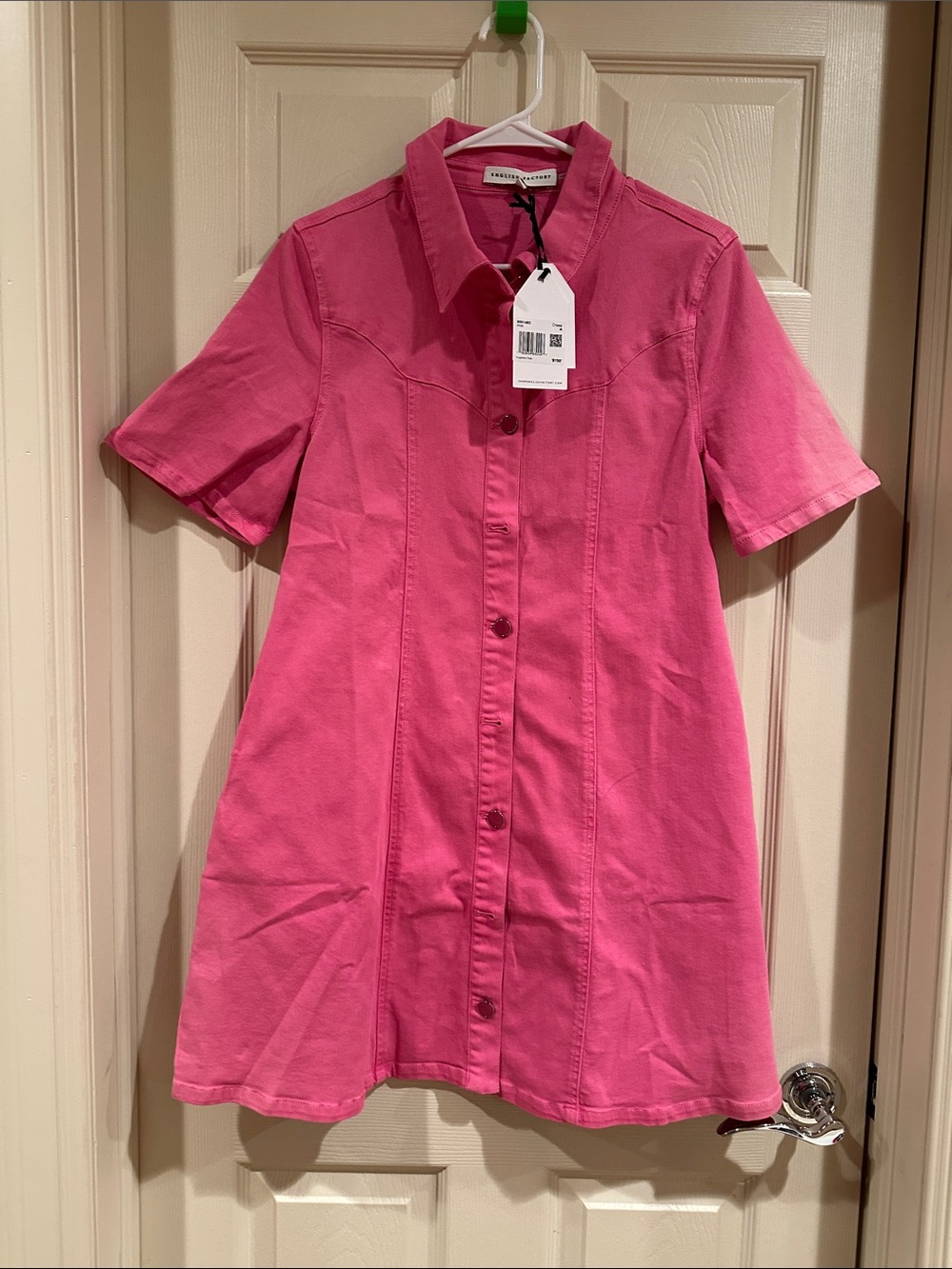 English Factory Button-Front Casual Dress